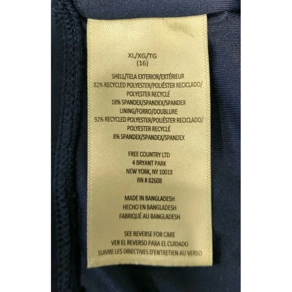 Free Country Swim Shorts Women's XL Navy Blue Elastic Waist Lined NWOT